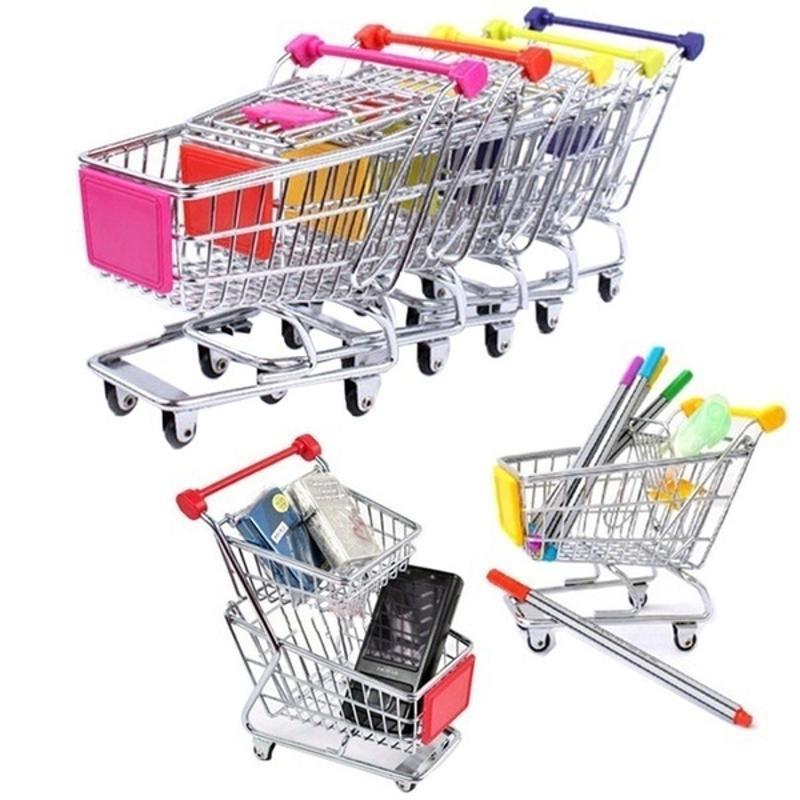 Kids Toys Stores - 1:48 Mini Supermarket Shopping Trolley Cart