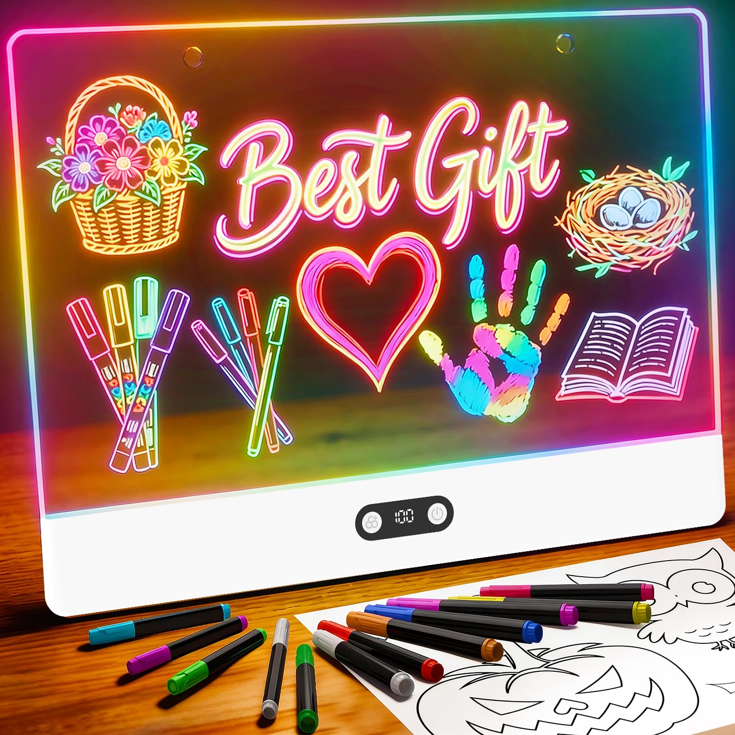 Kids Toys Drawing - Rechargeable LED Drawing Board for Kids,