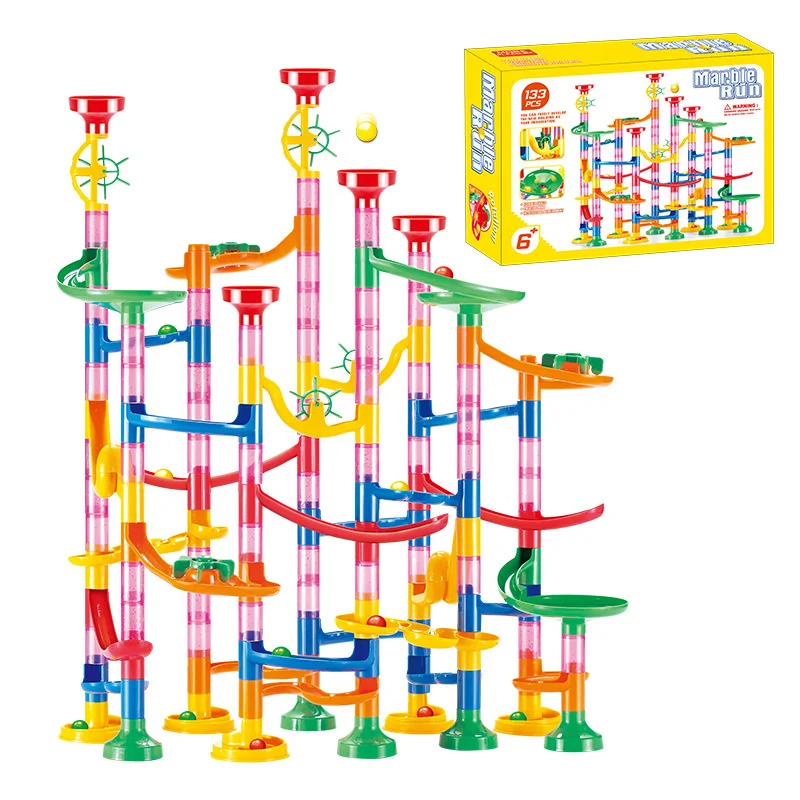 Marble Run Set - 50-142PCS 3D Maze Ball Roll Toy