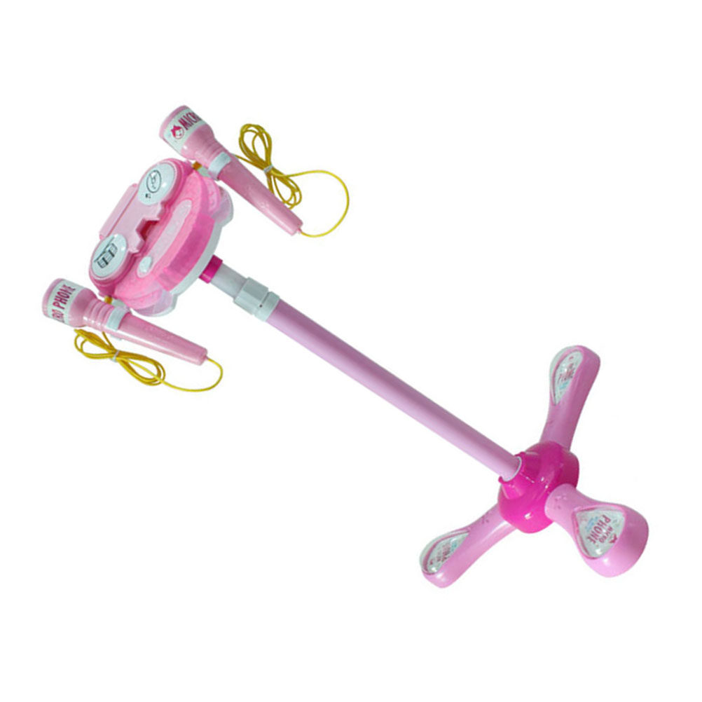 Kids Microphone Karaoke - Early Education Singing Microphone Double Pink