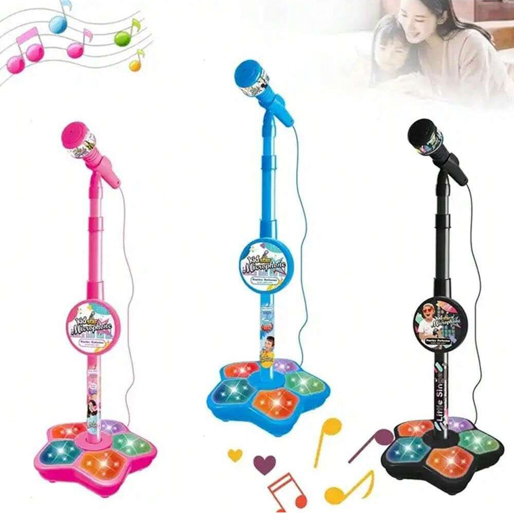 Kids Microphone Karaoke - Kids Microphone Stand Toy, Portable Children's
