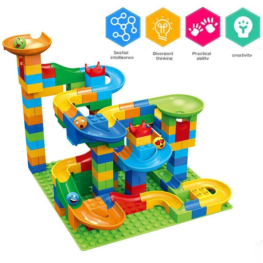 Marble Run Set - Rail Block Marble Race Run Slide