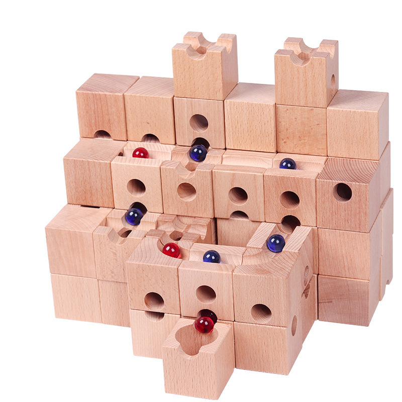 Marble Run Set - Solid Wood Marble Run Building Set