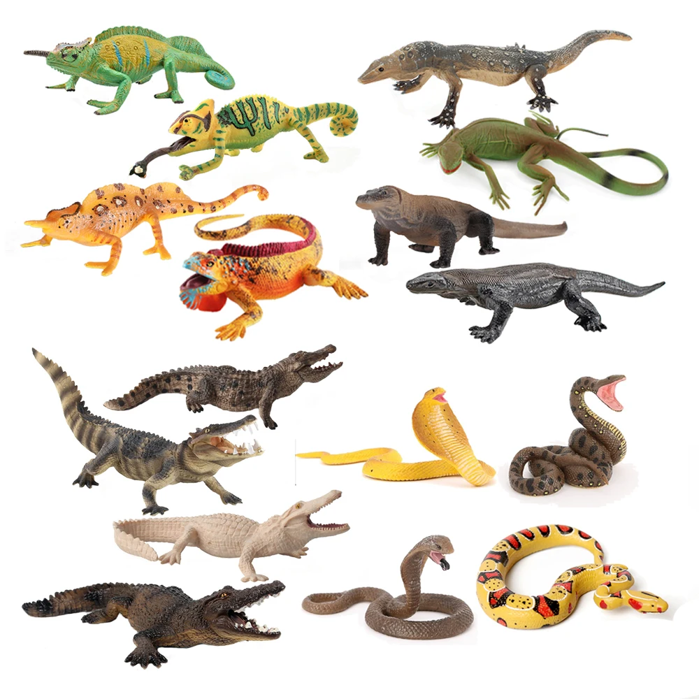 Kids Toys 10 Year Old - Plastic Chameleon Model Toy Iguana Crocodile