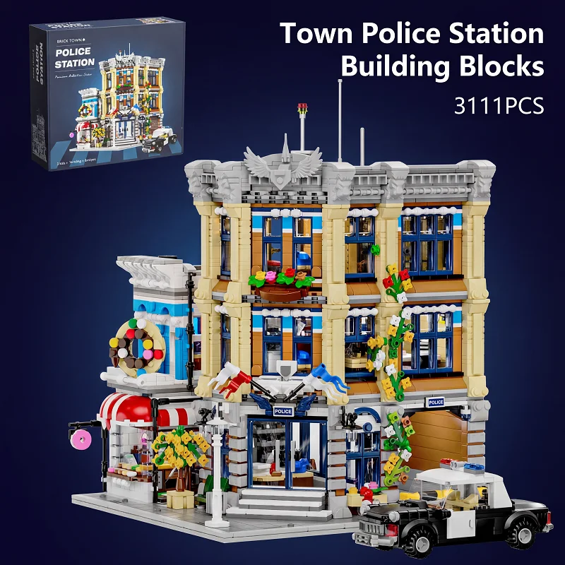 Kids Toys Stores - Town Police Station with 6 Figures