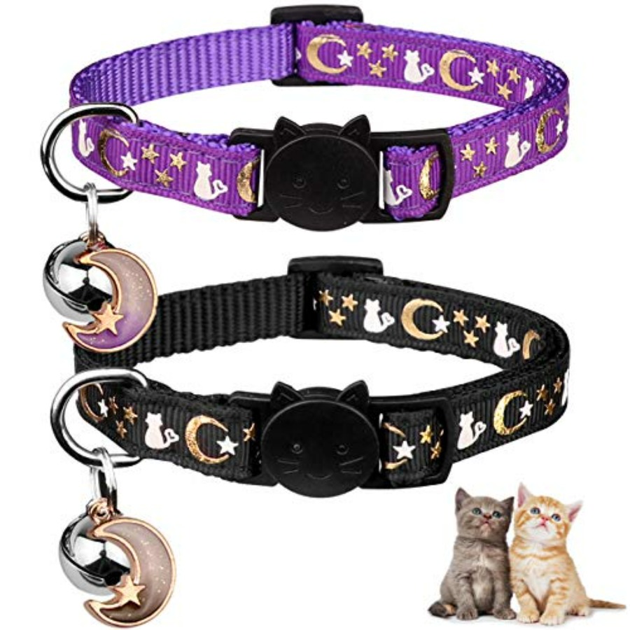 Glow In Dark Stars - 2PCS Breakaway Cat Collars with Bell