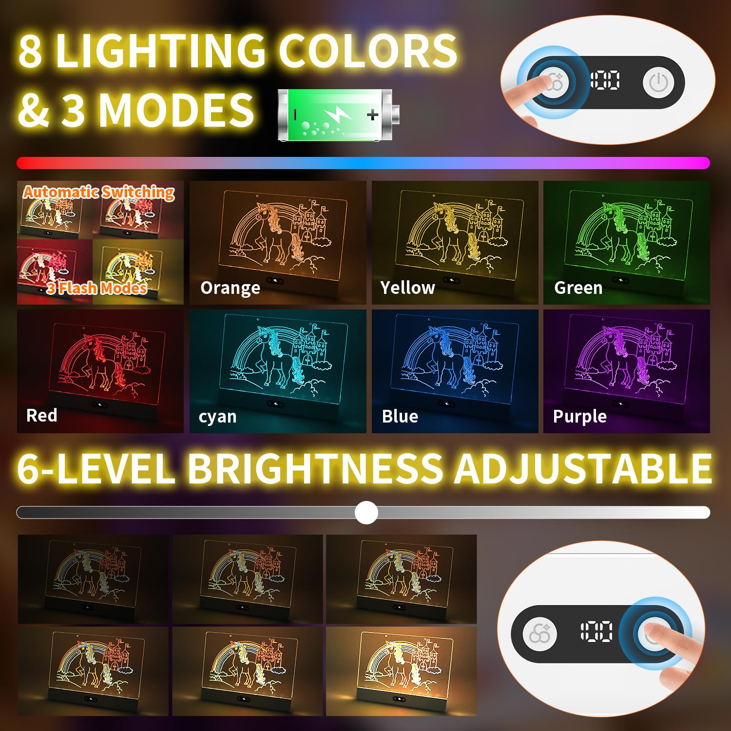Rechargeable LED Drawing Board - огляд і ціна Kids Toys Drawing