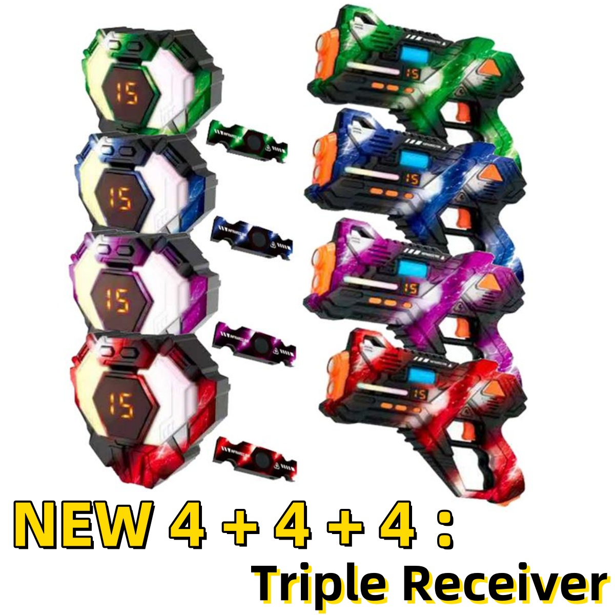 NEW 4x4x4 Laser Tag Guns Set 3 - огляд і ціна Laser Tag Set Kids