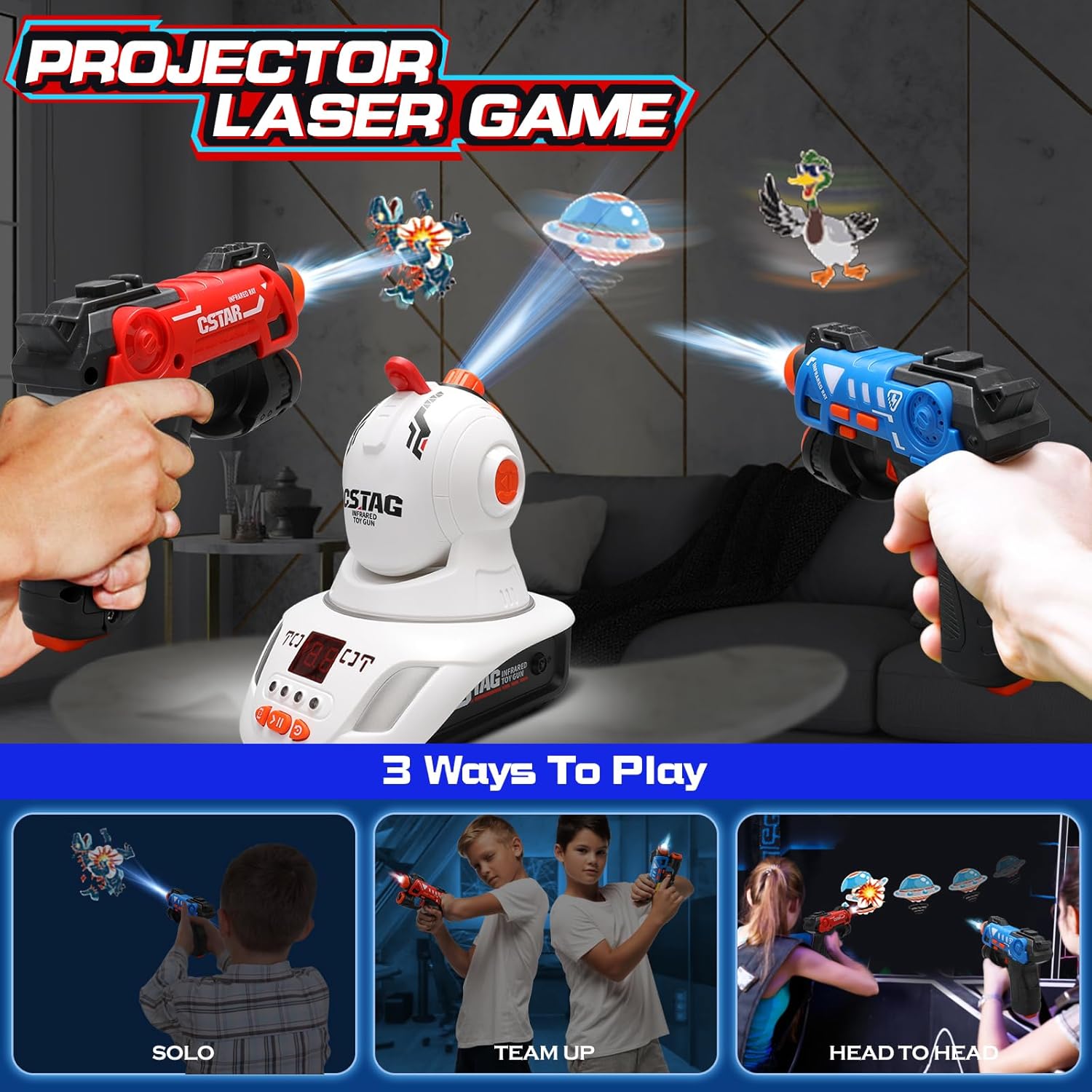 CSTAG Projector Duck UFO Hunti - огляд і ціна Laser Tag Set Kids