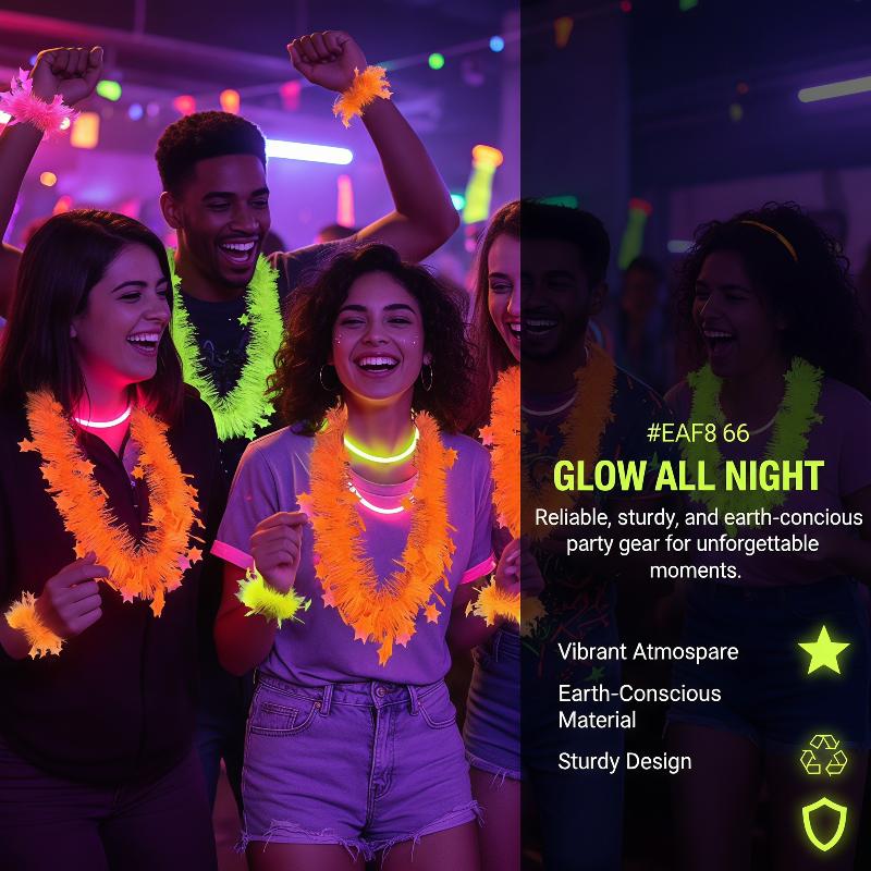 Neon Glow Star Lei Set UV Reac - огляд і ціна Glow In Dark Stars