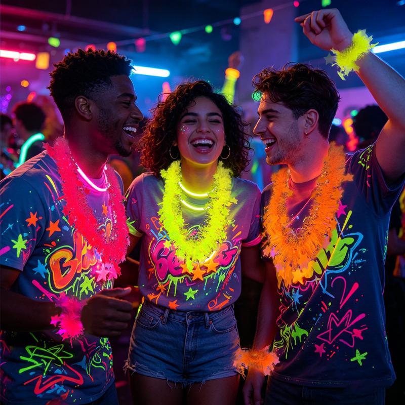 Neon Glow Star Lei Set UV Reac - огляд і ціна Glow In Dark Stars