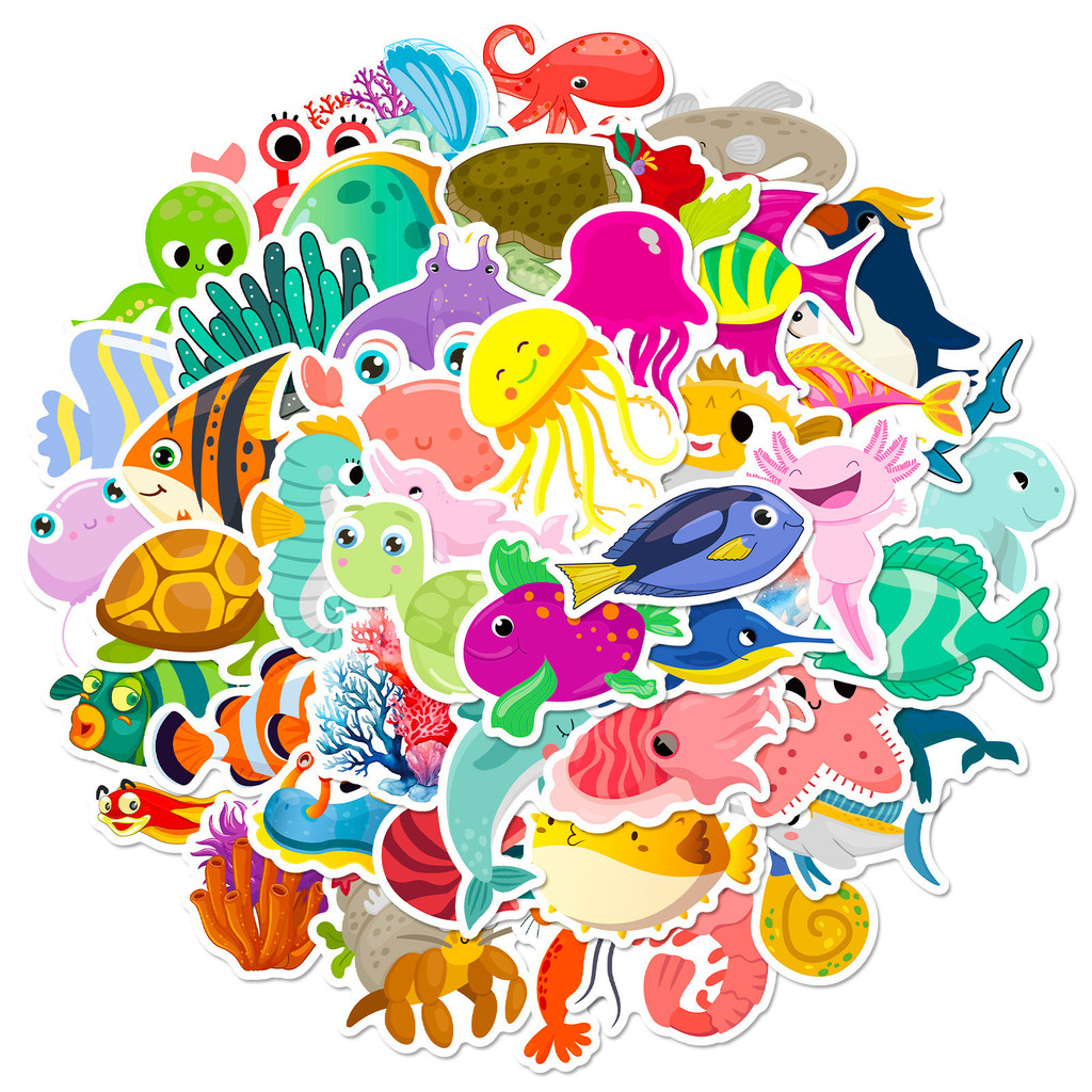 50Pcs Marine Life Stickers Dol - огляд і ціна Kids Toys Stores