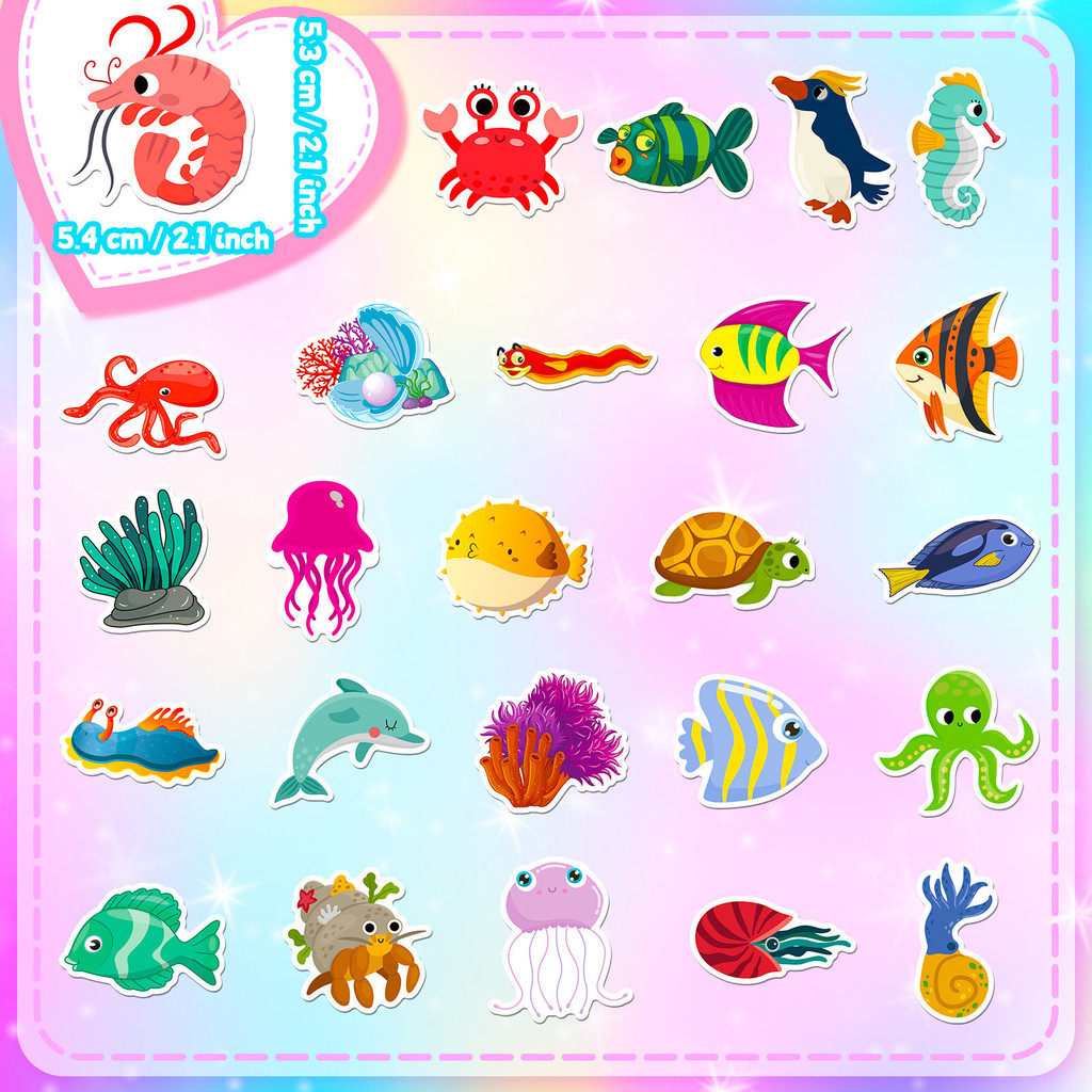 50Pcs Marine Life Stickers Dol - огляд і ціна Kids Toys Stores