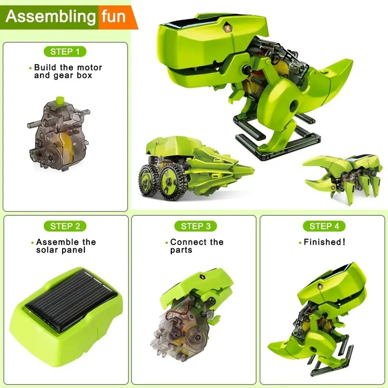 3-in-1 Solar Robot Kit, Dinosa - огляд і ціна Kids Toys 10 Year Old