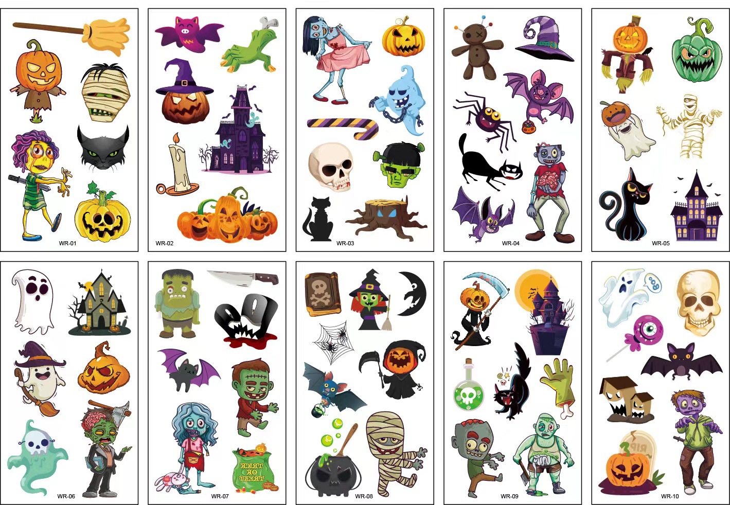 10 Sheets Halloween Pumpkins Z - огляд і ціна Kids Zombie Toys