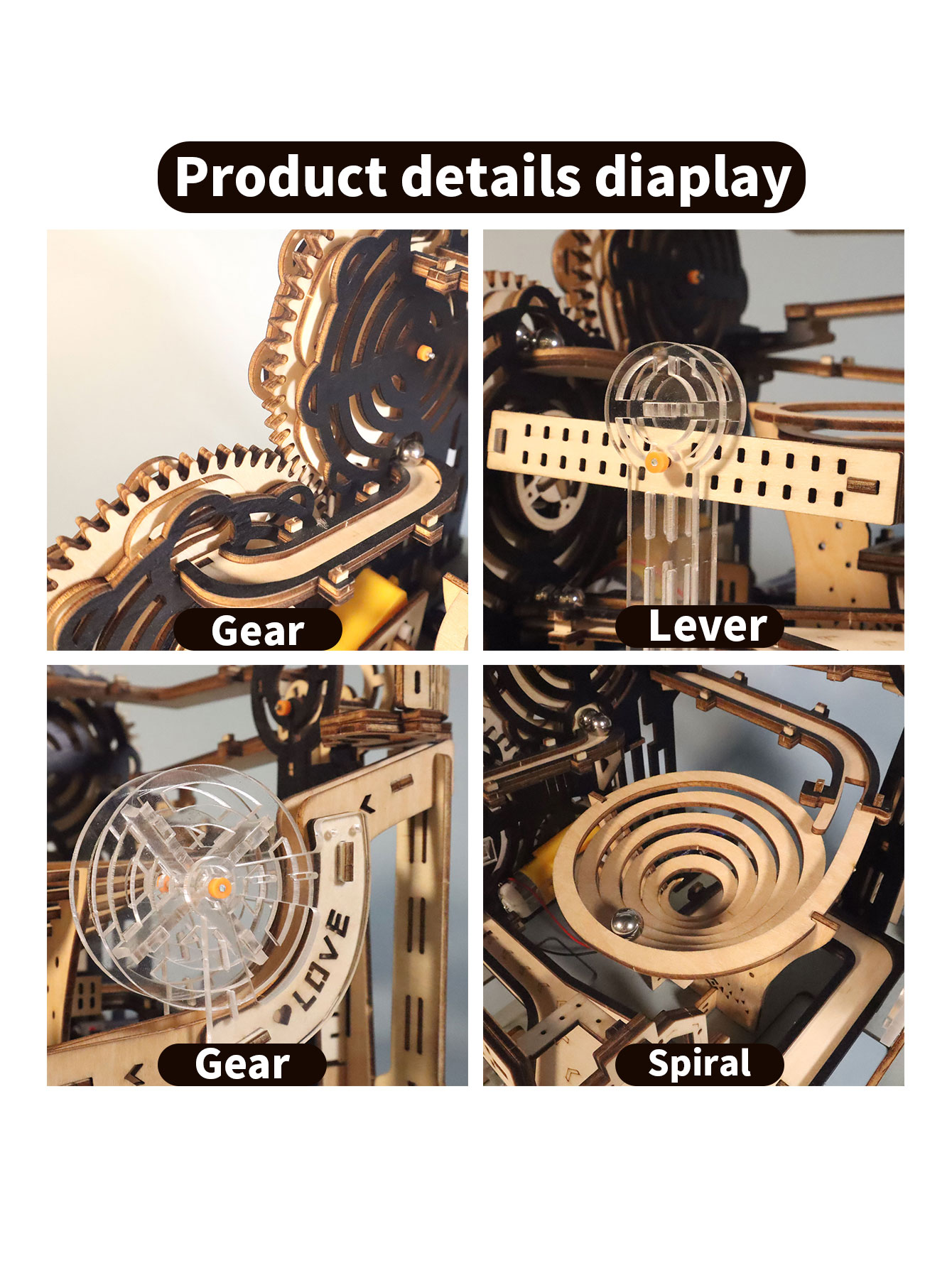 Electric 3D Wooden Puzzles Mar - огляд і ціна Marble Run Set