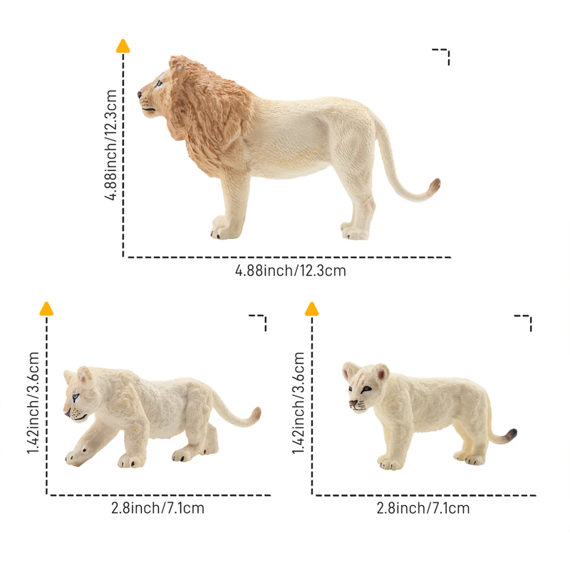 6Pcs Simulation White Lion Fam - огляд і ціна Kids Toys Under $5