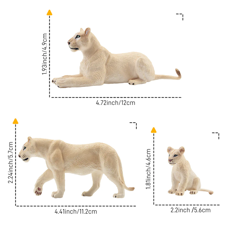 6Pcs Simulation White Lion Fam - огляд і ціна Kids Toys Under $5