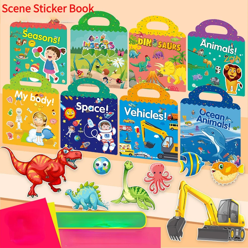 Kids Reusable Sticker Book Mul - огляд і ціна Kids Toys 10 Year Old