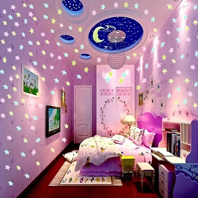 100 Pcs Colorful Glow in The D - огляд і ціна Glow In Dark Stars
